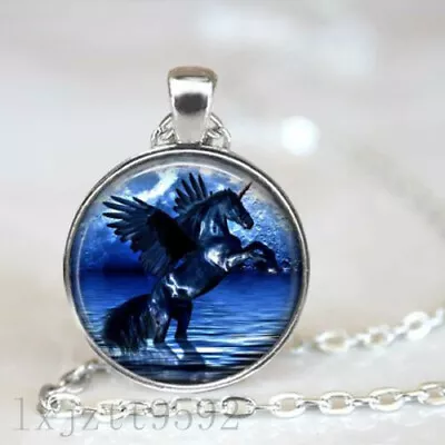 $2.52 • Buy Winged Horse Pegasus Pendant Necklace Fantasy Magical Myth Unicorn Jewelry #02