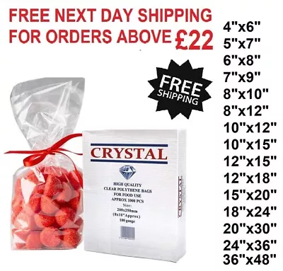 Clear Polythene Food Freezer Storage Bags For Fruit Vegetable 400G - All Sizes • £21.99