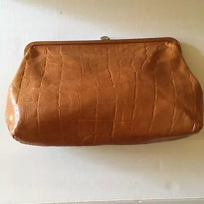 Georgetown Leather Design Camel Clutch  Handbag Large Vintage • $69