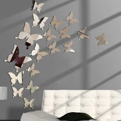 $3.19 • Buy Room Decoration Mural Decal Home Decor PVC Butterflies 3D Mirror Wall Sticker
