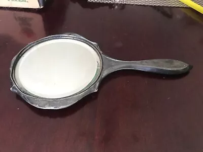 Antique Metal Handheld Mirror Homan Quadruple Plate 10  Homan • $10