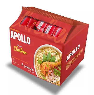 Apollo Instant Dry Noodles Chicken Flavour Mauritius Box Of 40 Packs Of 70g NEW • £19.99