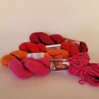 Lot 4 Hanks Mirasol Nuna Yarn Sport Wool Silk Viscose  191 Yd Y6 • $36.99