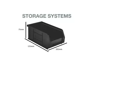 Black Plastic Parts Lin Bins-Component Storage Boxes Picking Bin Workshop Box 20 • £31.99