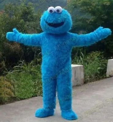 Sesame Street Blue Cookie Monster Mascot Fancy Dress Halloween Costume Adult • $85