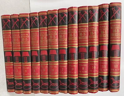 Vintage Set 12 Vol Popular Mechanics Do It Yourself Ency HC 1955 Original Print • $20