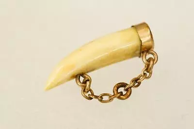 Vintage Fine Jewelry Gold On Brass Italy CORNICELLO Horn Necklace Pendant Charm • $31.49