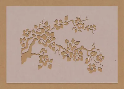 Cherry Blossom Tree Branch In Bloom Stencil Flowers Floral Wall Art Crafts Chic • £3.49