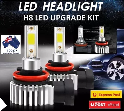 H8 Led Headlight Hi Lo Beam Light Bulbs Lamp Globe White 72w 8000lm Foglight Au  • $29.65