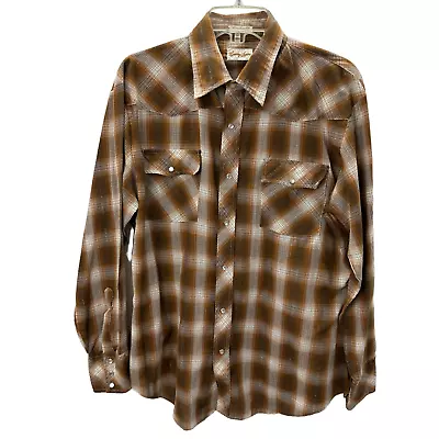 $16.99 • Buy Country Squire Mens Western Snap Front Shirt Size Large 16-16.5 Plaid