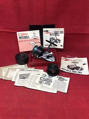 Vintage Garcia Mitchell 300 Fishing Reel Box Manuals Made In France • $220.96