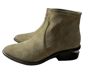 Alexander Wang Kori Ankle Khaki Suede Pull-on Sock Boots Size 38 • $170