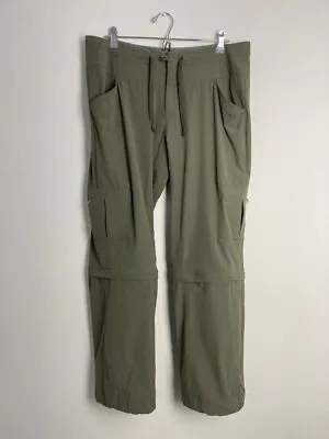 Mountain Hardwear Pants Womens 14 30 Yuma Convertible Pants Olive Hiking Zipper • $39.99