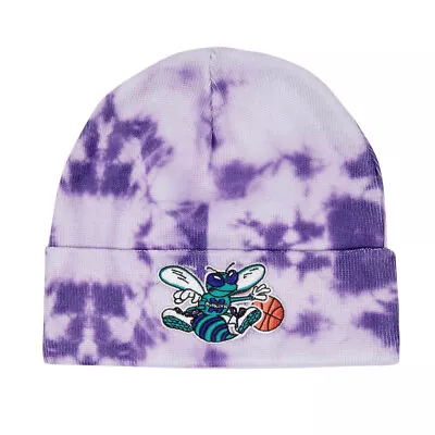 Mitchell & Ness Charlotte Hornets NBA Beanie Tie Dye Knit Unisex Adults Purple • $44.99