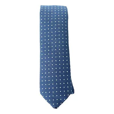 ORIGINAL PENGUIN Navy Blue White Pindot Dot Cotton Woven Slim Tie • $19.99