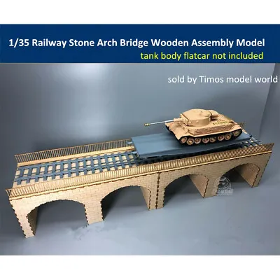 1/35 Scale Railway Stone Arch Bridge Diorama Wooden Assembly Model Kit • $70