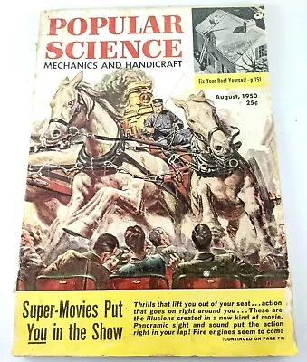 Popular Science Magazine Monthly Booklet August 1950 - Vintage. • $9.95