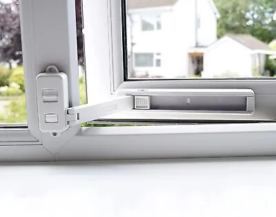 Window Restrictor Child Safety Locks For UPVC No Tools Or Drilling 1 LockWhite • £10.95