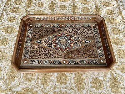 Wooden Mosaic Tray. L 17.8 In W 12.2 In. Perfect Home Warming Gift. • $125