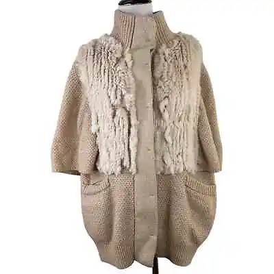 3.1 Phillip Lim Rabbit Fur Merino Cashmere Cape Sweater Size Small • $125