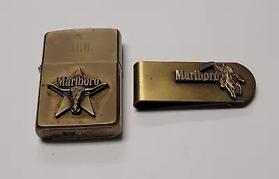 Vintage Zippo 1992 Marlboro Longhorn Star Brass Lighter | New / Unused | RARE | • $17.50