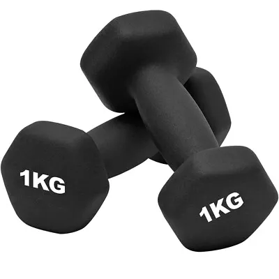 Neoprene Dumbbell Weights Pair Sweat Resistant Dumbbell Set 1KG 2KG 3KG 4KG 5KG • £9.90