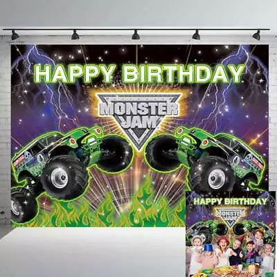 Monster Jam Backdrop Monster Truck Background Racing Car Stadium Auditorium • $28