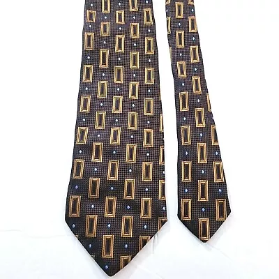 La Vita Di Moda Silk Necktie Made In Italy Brown Black Blue • $11.99
