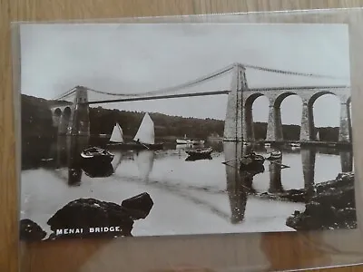 Real Vintage Photograph; Menai Bridge Wales; Sailing Boats (2727) • £2.50