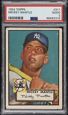 1952 Topps Mickey Mantle #311 PSA 2  STUNNING EYE APPEAL 🔥 INCREDIBLE CENTERING • $69999.99