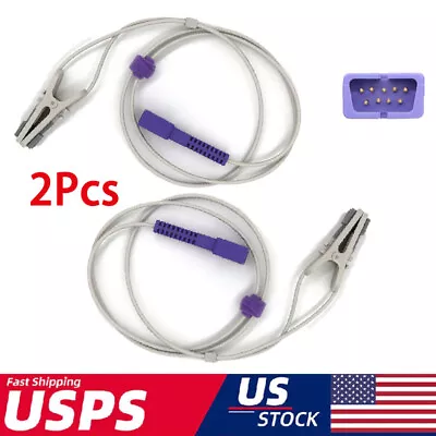 2PC Adult Vet Ear Clip Oximax SpO2 Sensor Fit For Nellcor DS-100A DB9 -USPS Ship • $40