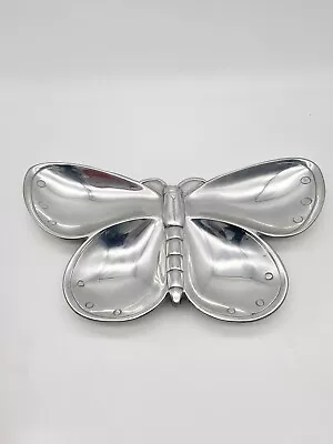 Metal Butterfly Nut Dish Tray Polished Aluminum Mariposa Billante Made In Mxico • $24.99