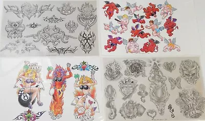 Vintage Tattoo Flash Sheets - Dave Waugh 1996 - Lot Of 4 Sheets • $16.99