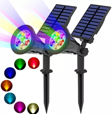 4x LED Solar Spot Lights Wall Outdoor Garden Yard Path Lamp Security Waterproof • £32.69