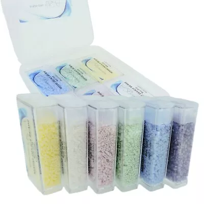 6 Colors - 60GM Miyuki Delica Seed Beads Size 11/0 - Soft Pastels In Storage Box • $24.99