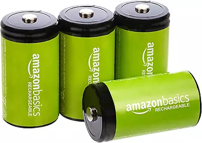 4-Pack Rechargeable D Cell Nimh Batteries 10000 Mah Recharge Up To 1000X Times • $29.59