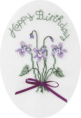 £9.50 • Buy Derwentwater Designs Cross Stitch Kit - Birthday Card, Violets