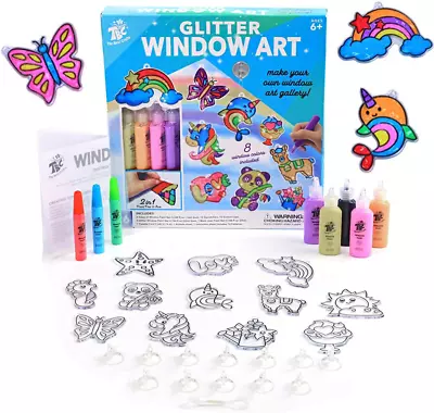 TBC The Best Crafts Glitter Window Art For Kids DIY Stained Glass Effect Arts & • £17.38