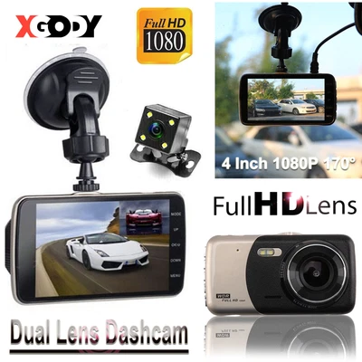 $35.49 • Buy XGODY 4'' 1080P Full HD Car DVR Dash Cam Video Recorder Driving Camera Dual Lens
