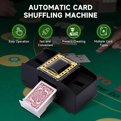 2 Deck Automatic Card Shuffler Battery-Operated Electric Poker Shuffler • $16.99