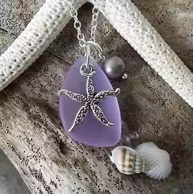 Hawaiian Jewelry Sea Glass Necklace  Magical Color Changing  Purple Necklace • $33.98