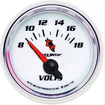 Autometer C2 Elec Voltmeter Gauge 2 1/16 Dia White/Luminescent Face 7192 • $91.99