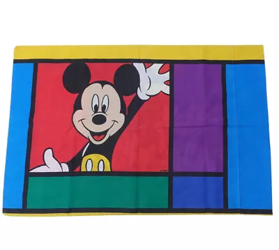 Vintage Disney Mickey Mouse Goofy Standard Double Sided Pillow Case Made In USA • $4.79