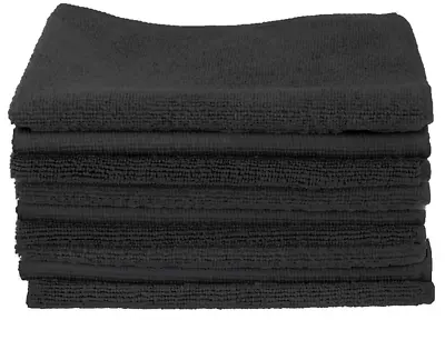 Microfiber Cleaning Cloth In Black Color 14 In X 14 In 30pk (Black) Towels Car • $26.98