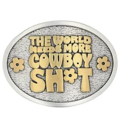 Montana Silversmiths 'THE WORLD NEEDS MORE COWBOY SH*T' BELT BUCKLE Rodeo Horse • $50
