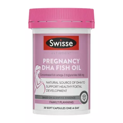 Swisse Ultiboost Pregnancy DHA Fish Oil 30 Capsules Concentrated Omega-3 • $40.95