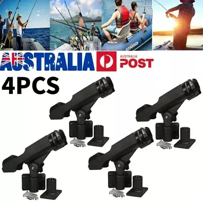 $46.69 • Buy 4PCS Adjustable Kayak Boat Fishing Rod Holder 360 Degree Swivel Side Mount Kit