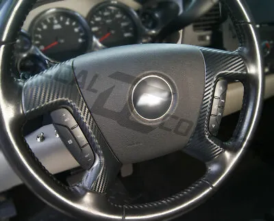 Carbon Fiber Steering Wheel Spoke Overlay Decal - Fits Silverado Tahoe (07-13)  • $11.99
