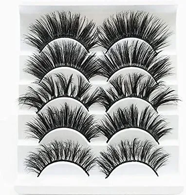 5 Pairs Faux 3D Mink Lashes MultipackFalse Eyelashes Natural Soft False Eyelas • £6.43