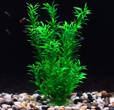 $12.99 • Buy Aquarium Artificial Plants Fish Tank Plastic Water Plant Ornament Decor 16”Green